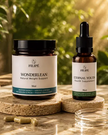 Filipé WonderLean Natural Weight Support and Eternal Youth Health Supplement together